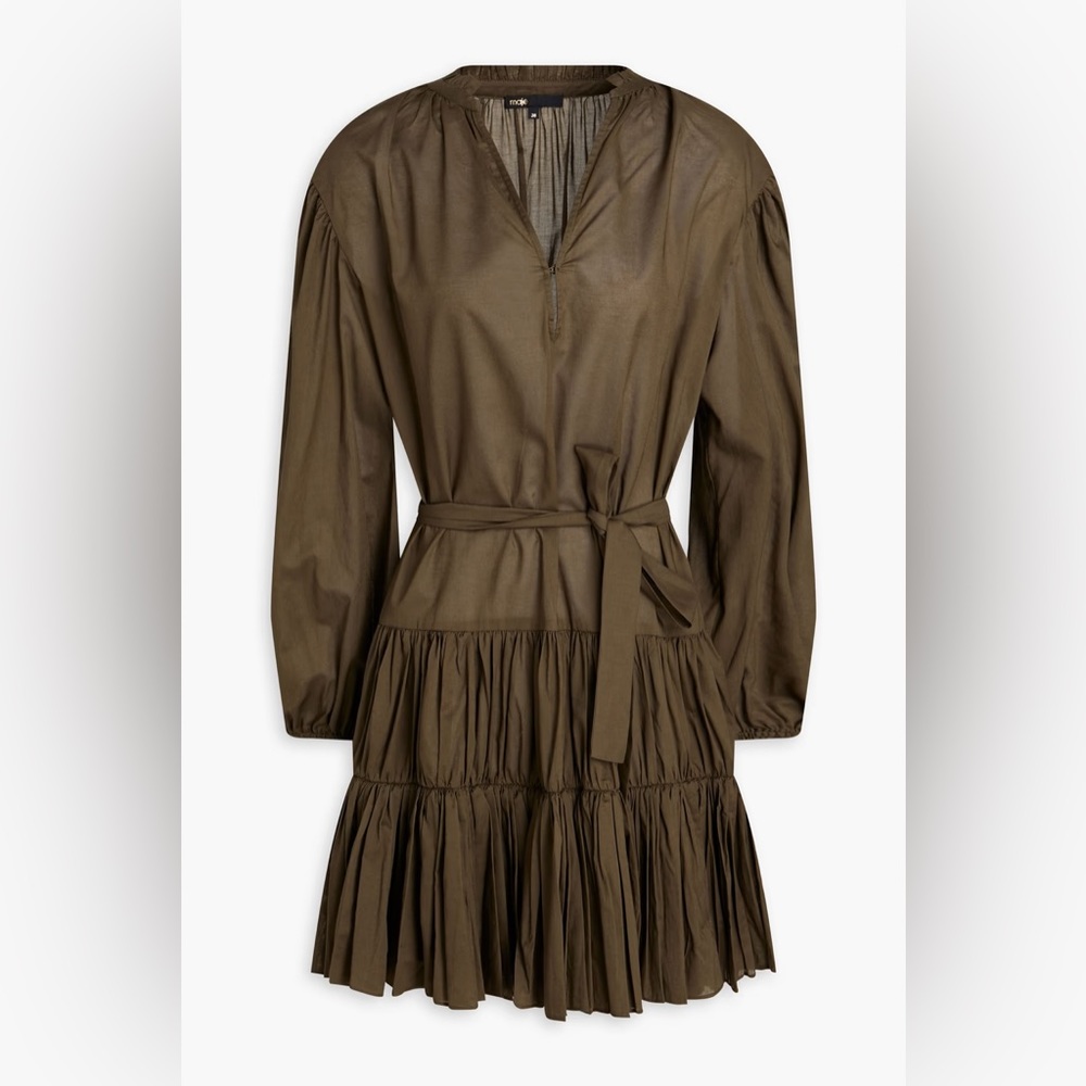 Maje Tiered cotton-voile mini dress